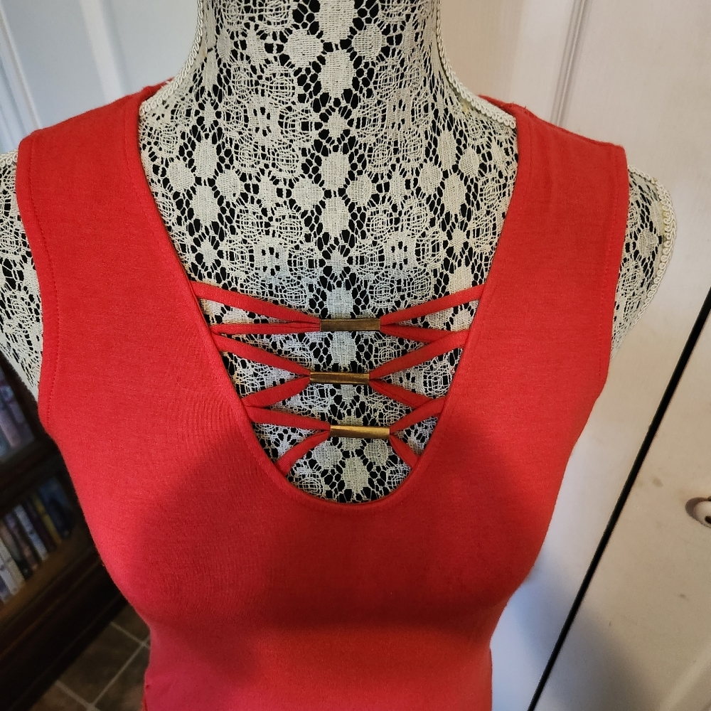 Ladies Red Dress Tank Top S
